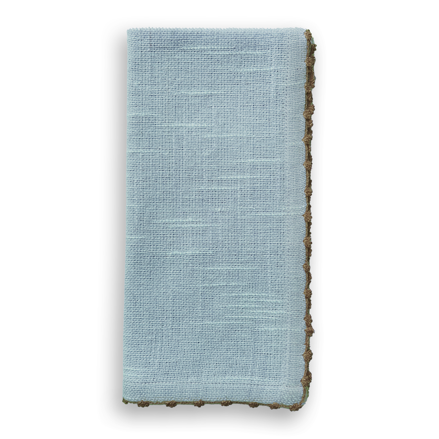 (25651) Knotted Edge Blue Cotton Napkins Set of 4