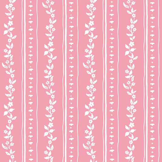 (25966) DITSY STRIPE MAHJONG AND GAME TABLECLOTH ~ PINK