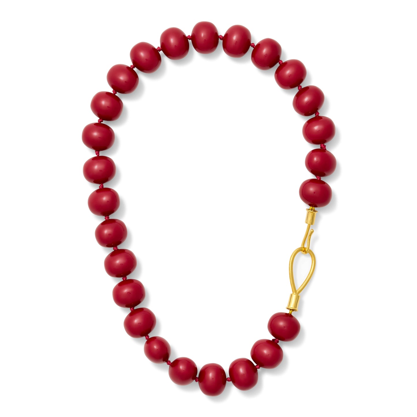 (27066) Claret Lasso Pebble Necklace