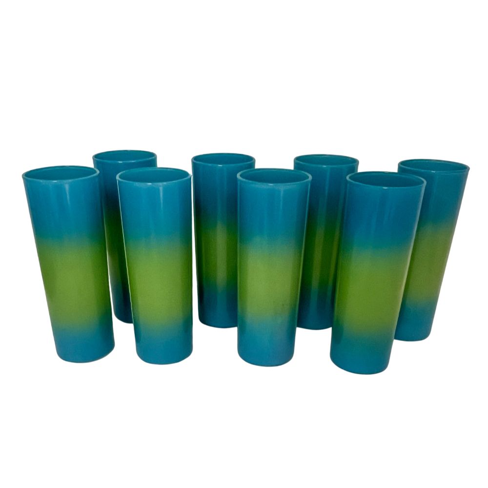 (21645) Set of Eight Blue & Green Coolers