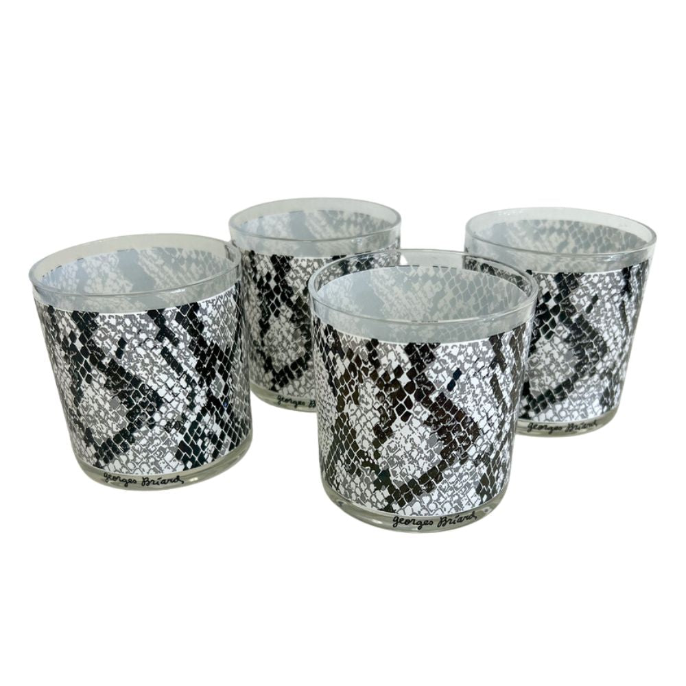 (21606) Set of Four Briard Snakeskin Rocks Glasses