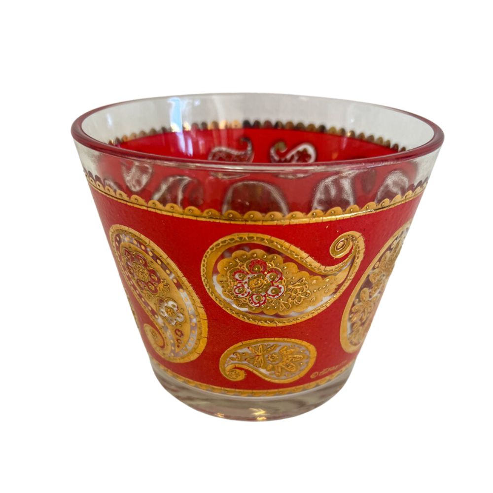 (21449) Culver Red Paisley Ice Bucket