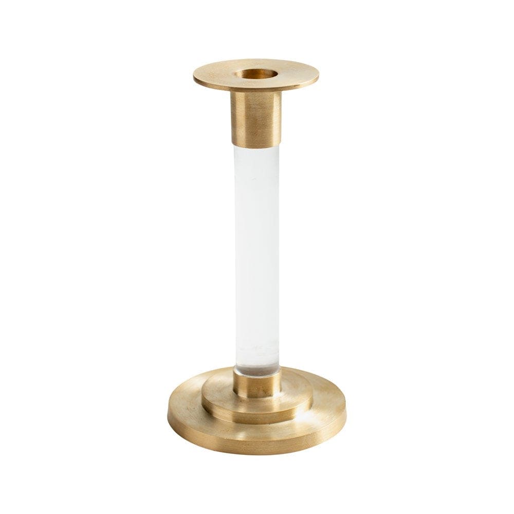 (21298) Small Acrylic and Brass Candlestick